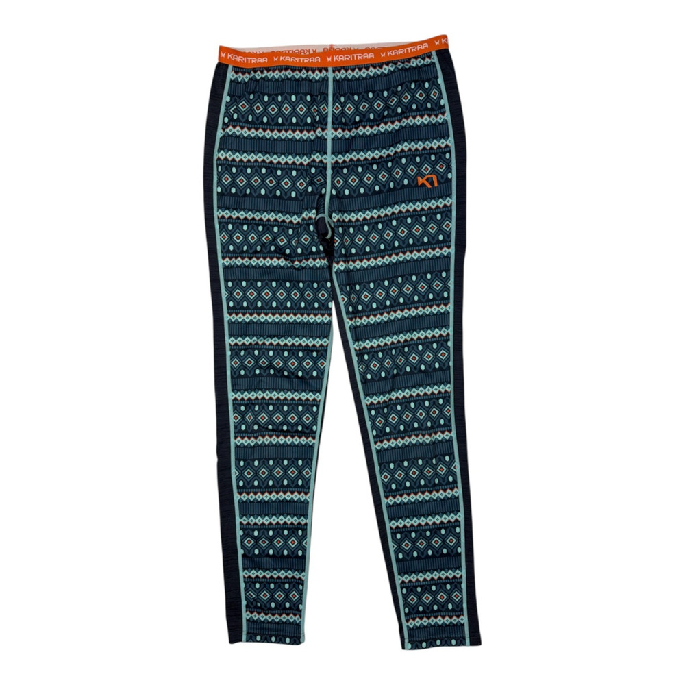 Kari Traa Womens Base Layer Pants Size L Geometric Print Leggings